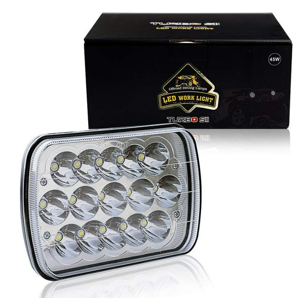 7x6 H6052/H6054 CHROME Sealed Beam 45W LED Headlights Lamps Conversion